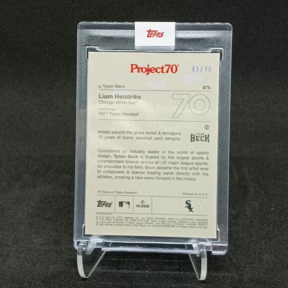 Topps Project70® Card 879 Rainbow Foil 43/70- Liam Hendriks by Tyson Beck - Picture 3 of 4